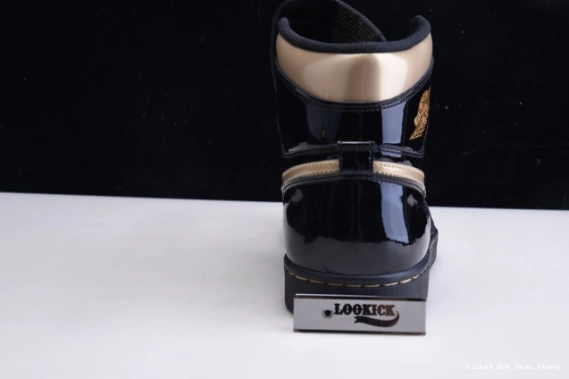 Kicked Out Shoe Store GOLD 1 555088-032 AIR HIGH METALLIC BLACK JORDAN RETRO (2020) 0804